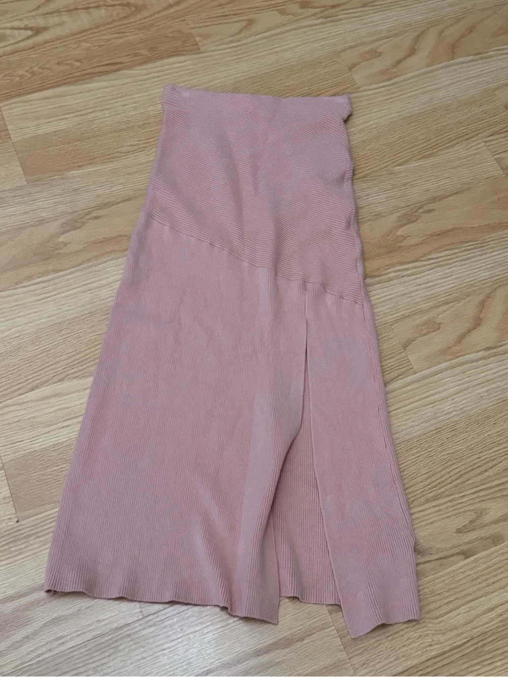 FP beach Ribbed Knit Midi Skirt in Dusty Rose